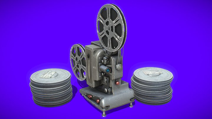 Retro Vintage Movie Projector Set #2 3D Mode 3D Model