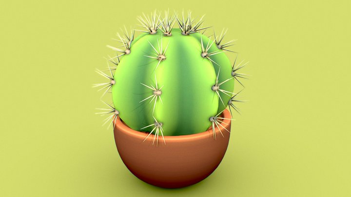 Stylized Cactus 3D Model