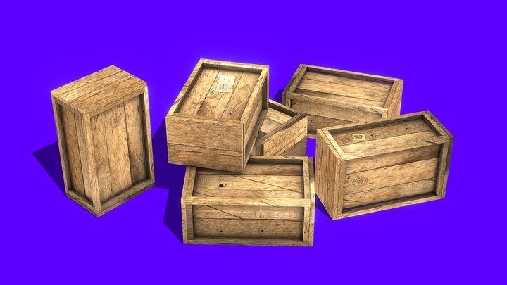Classic Woden Crates 3D model 3D Model