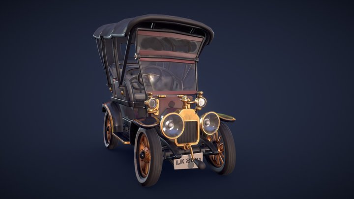 Vintage Car - Low Poly 3D Model