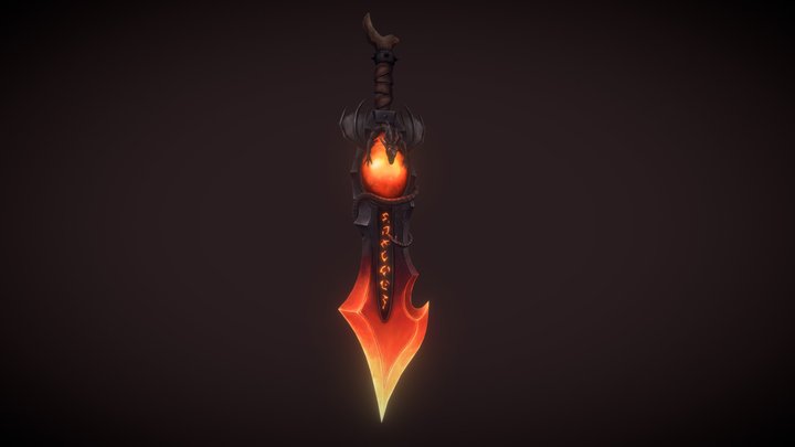 Flames of Deathwing - Stylized Weapon 3D Model